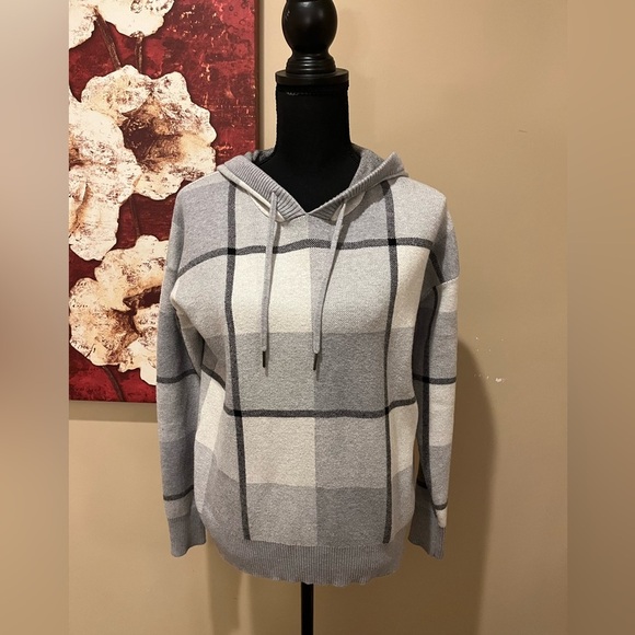 Rachel Roy Plaid Hooded Sweater, size S - Picture 4 of 7